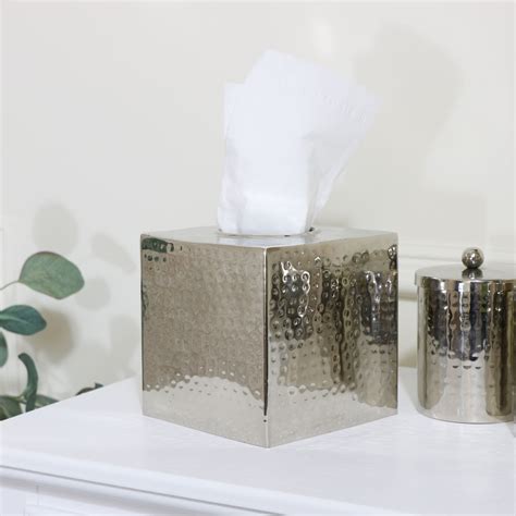 silver metal tissue box holder|tissue box wall holder.